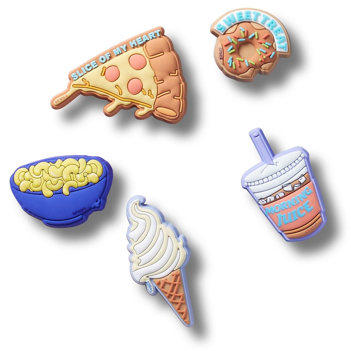 Set of 5 Funny Foods Jibbitz multi-coloured, CROCS