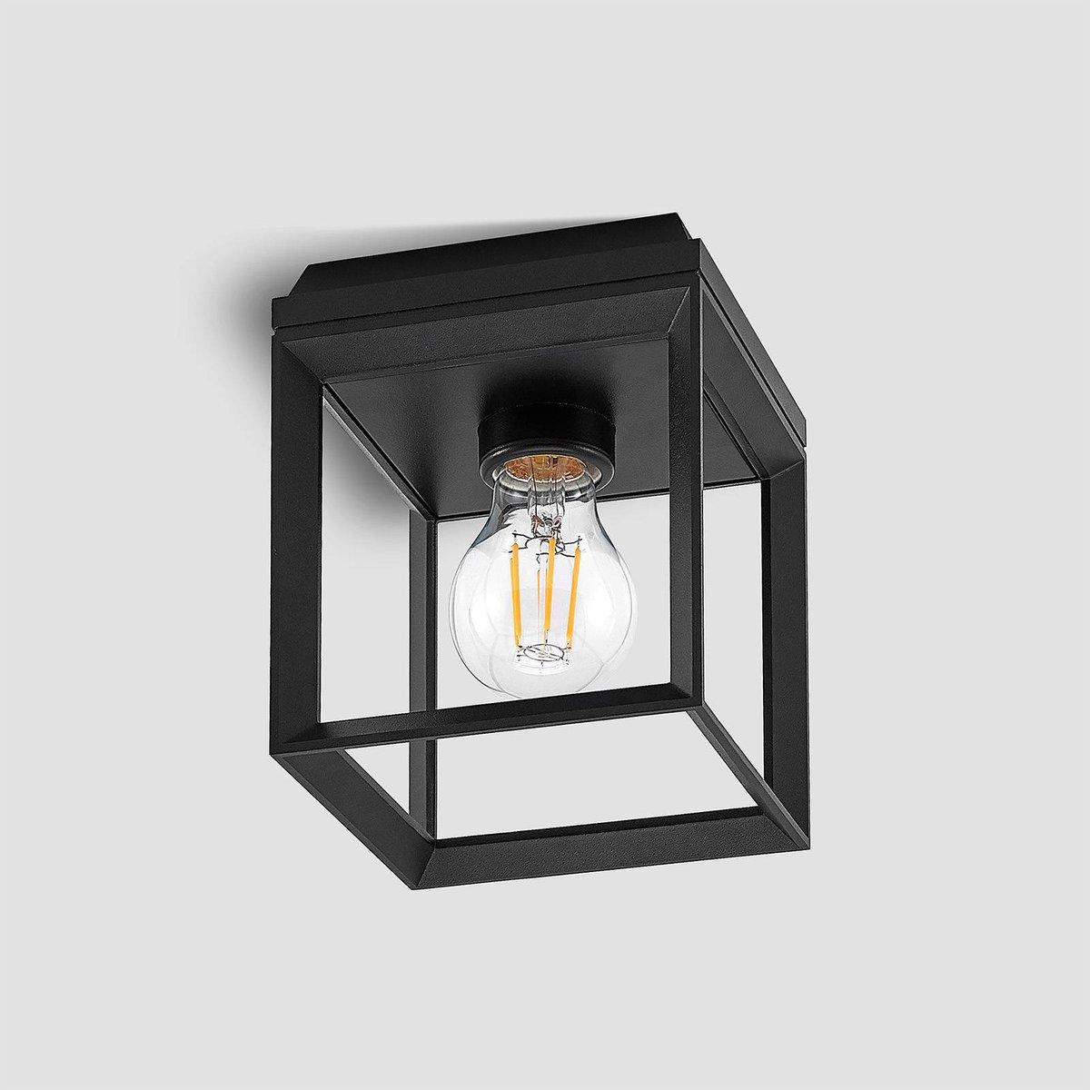 Plafonnier en métal vintage, Cayla noir (ral 9005), ARCCHIO