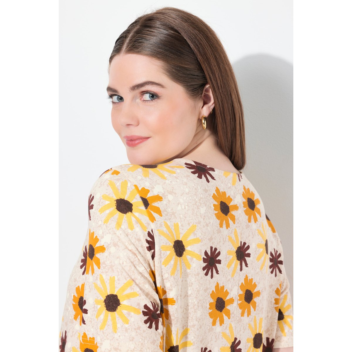 T-shirt en coton bio jaune miel, ULLA POPKEN
