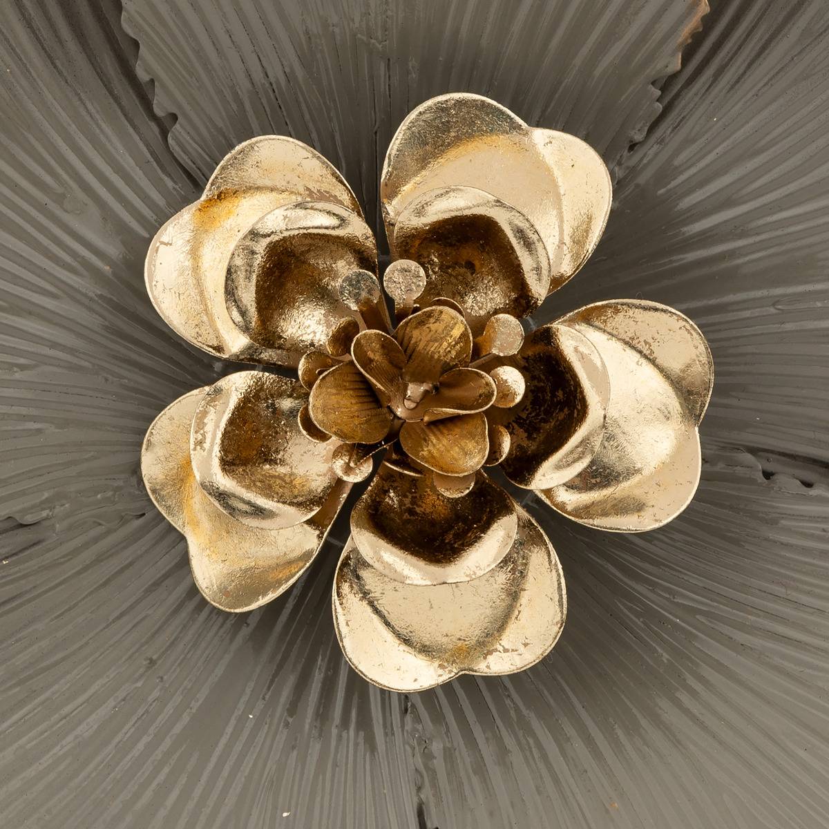 Décoration murale fleur en métal doré MARJORIE doré, ATMOSPHERA