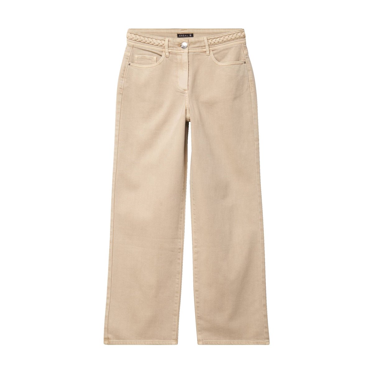 Jean large 7/8ème taille haute denim beige, BREAL