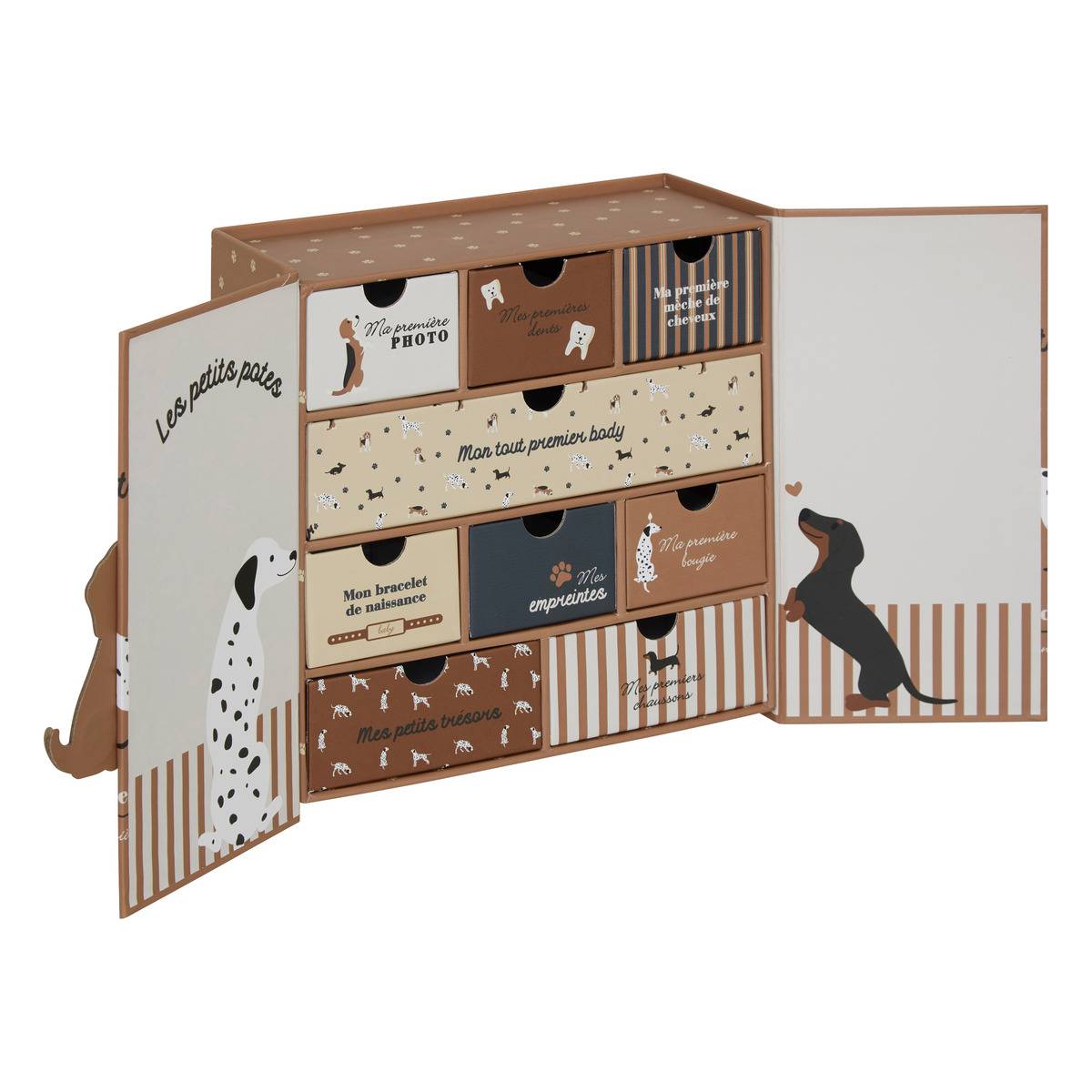 Coffret cadeau naissance 9 tiroirs CILIA beige, ATMOSPHERA FOR KIDS