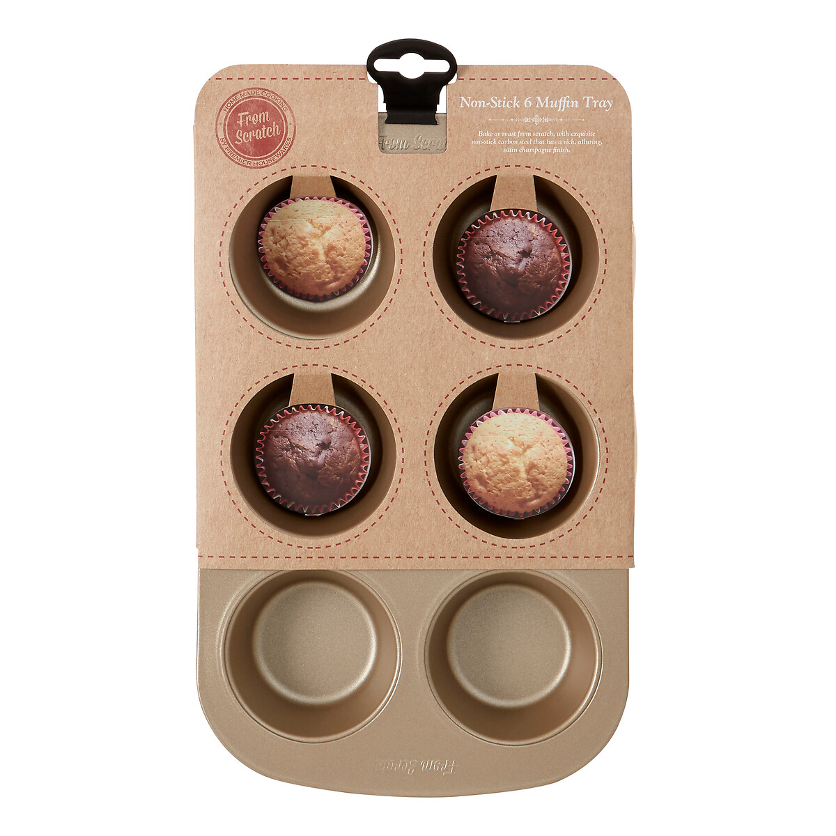 Non-Stick 6-Muffin Tray gold-coloured, SO'HOME