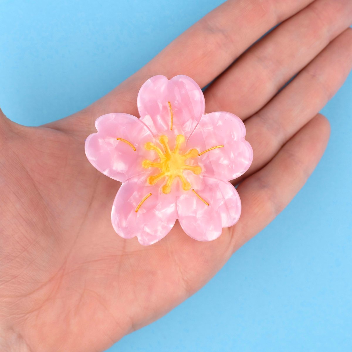 Pince à cheveux SAKURA rose clair et jaune, COUCOU SUZETTE