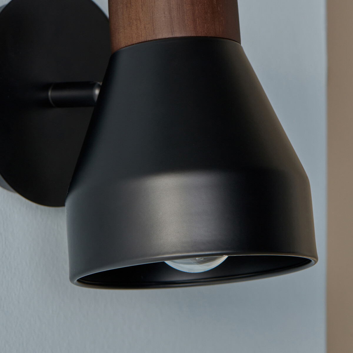 MADE.COM Albert Spot Wall Light in Dark Wood matt black, MADE