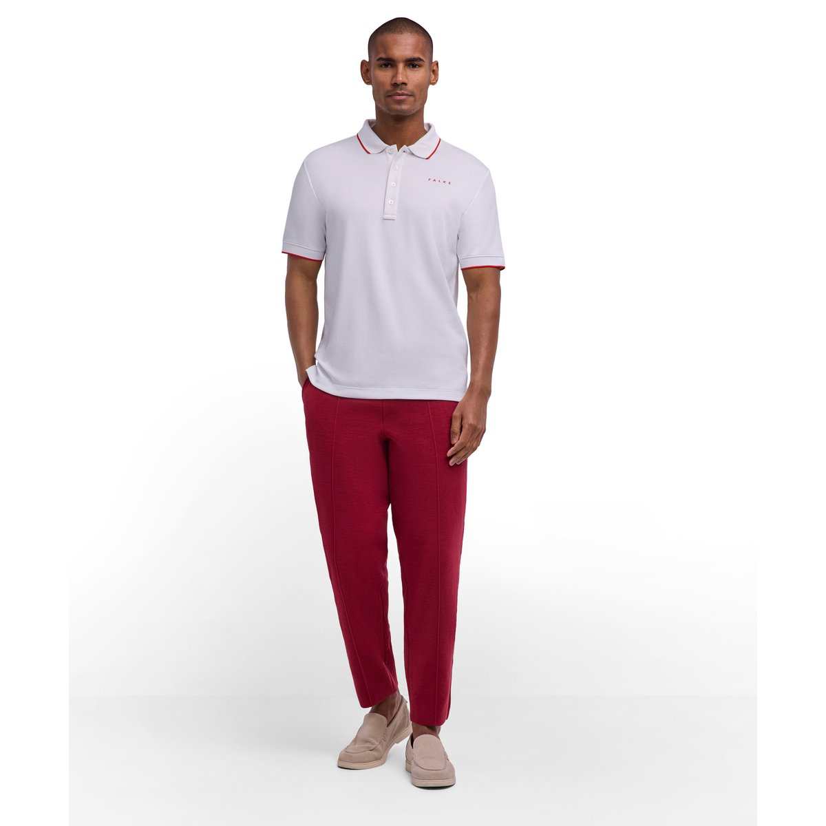 Polo shirt Cotton Modal blanc, FALKE