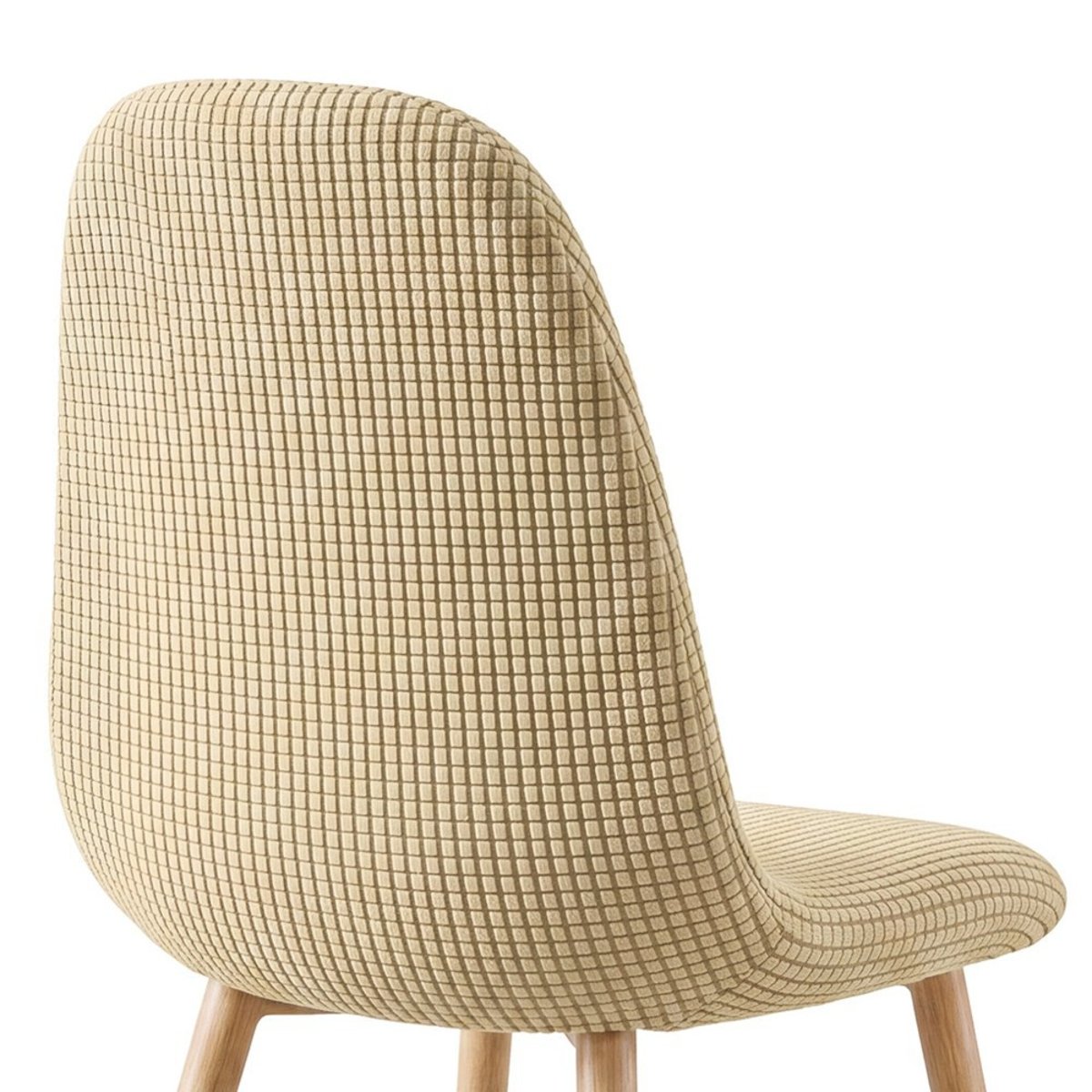 Housse de chaise scandinave extensible en polyester gaufré lin, DECORATIE