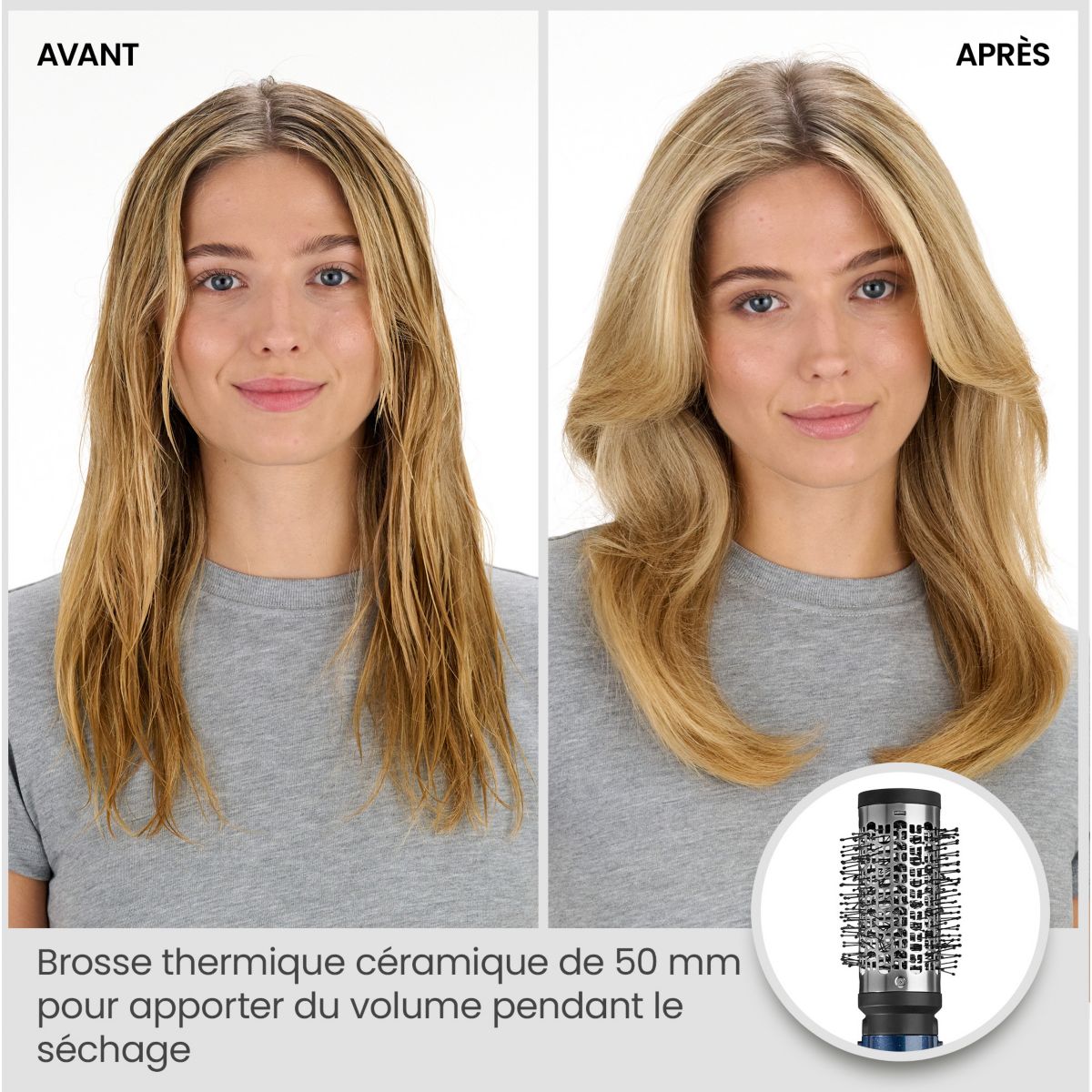 Brosse soufflante AS918PE Sapphire couleur unique, BABYLISS