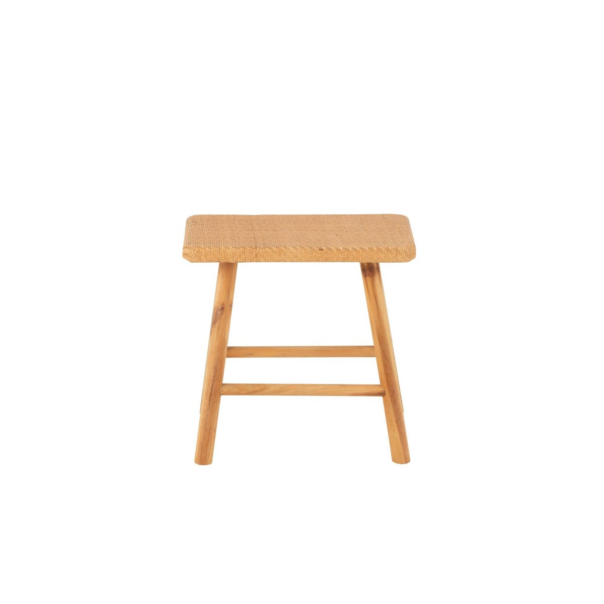 Tabourets en pin et rotin naturel (lot de 2) - LAOS beige, HELLIN, DEPUIS 1862