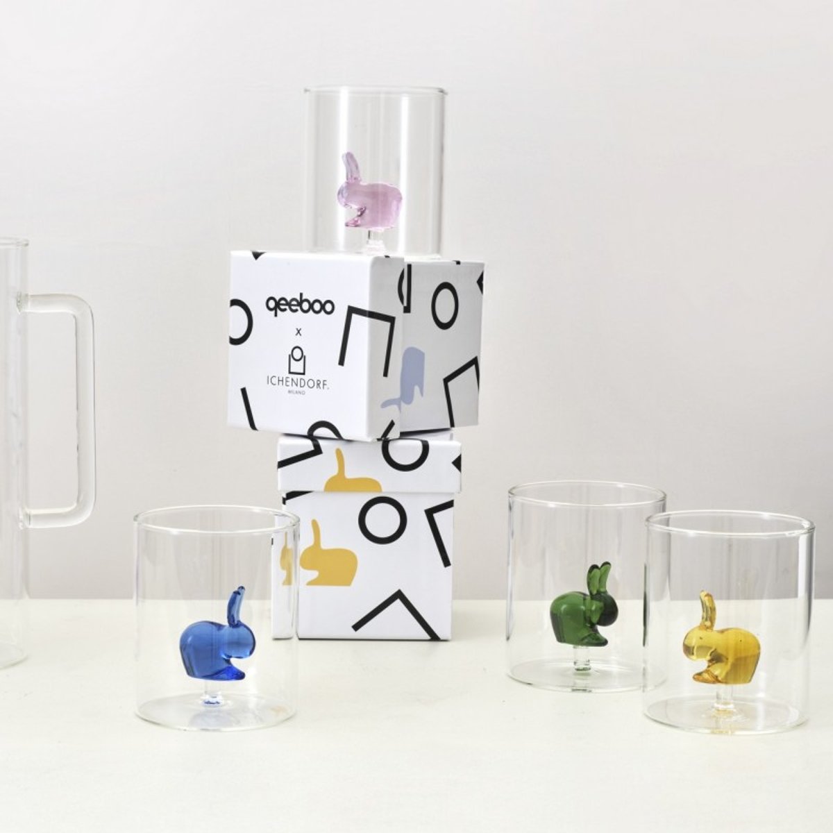 Verres à eau lapin QEEBOO X Rabbit set de 4 multicolore, ICHENDORF
