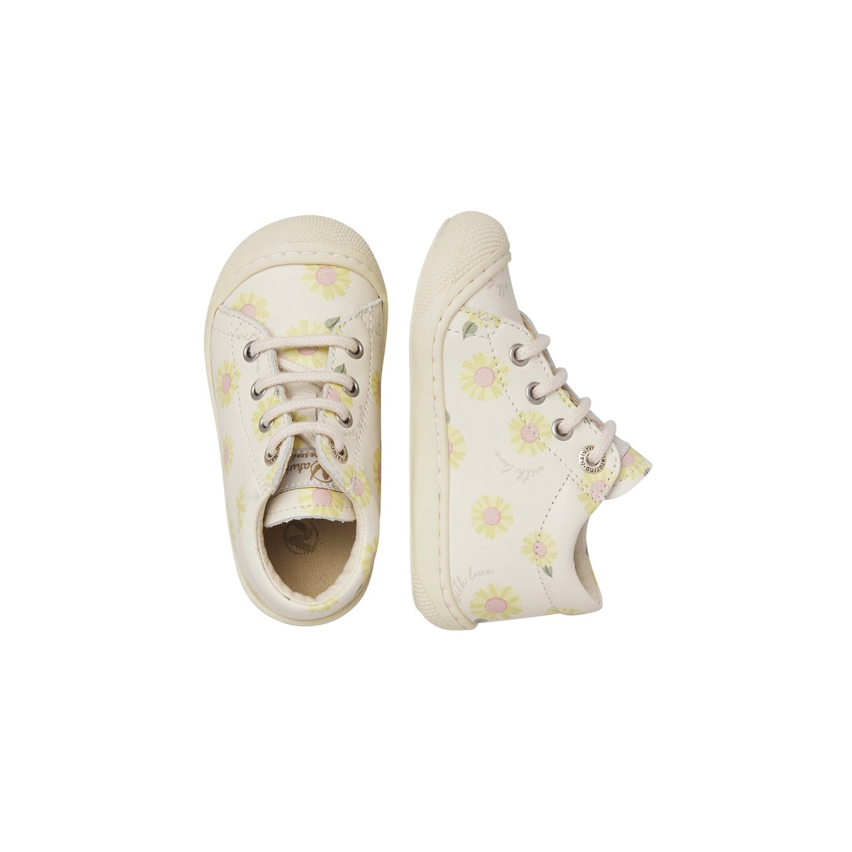 Chaussures premiers pas en cuir COCOON blanc crème-, NATURINO