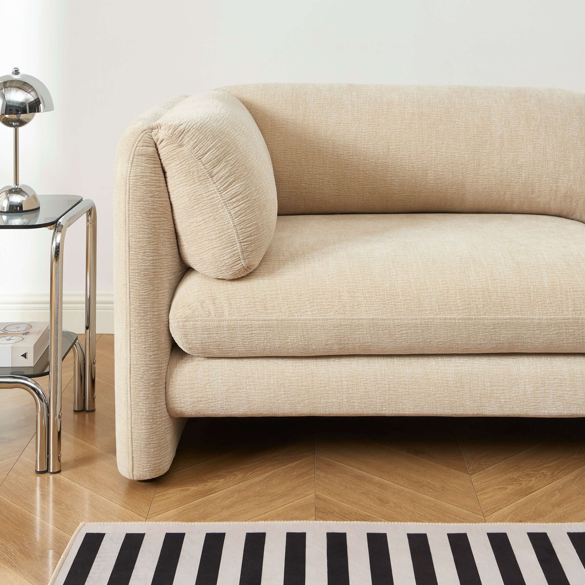 Ensemble canapés 3+2 places en velours texturé NIKKI beige, SORELH