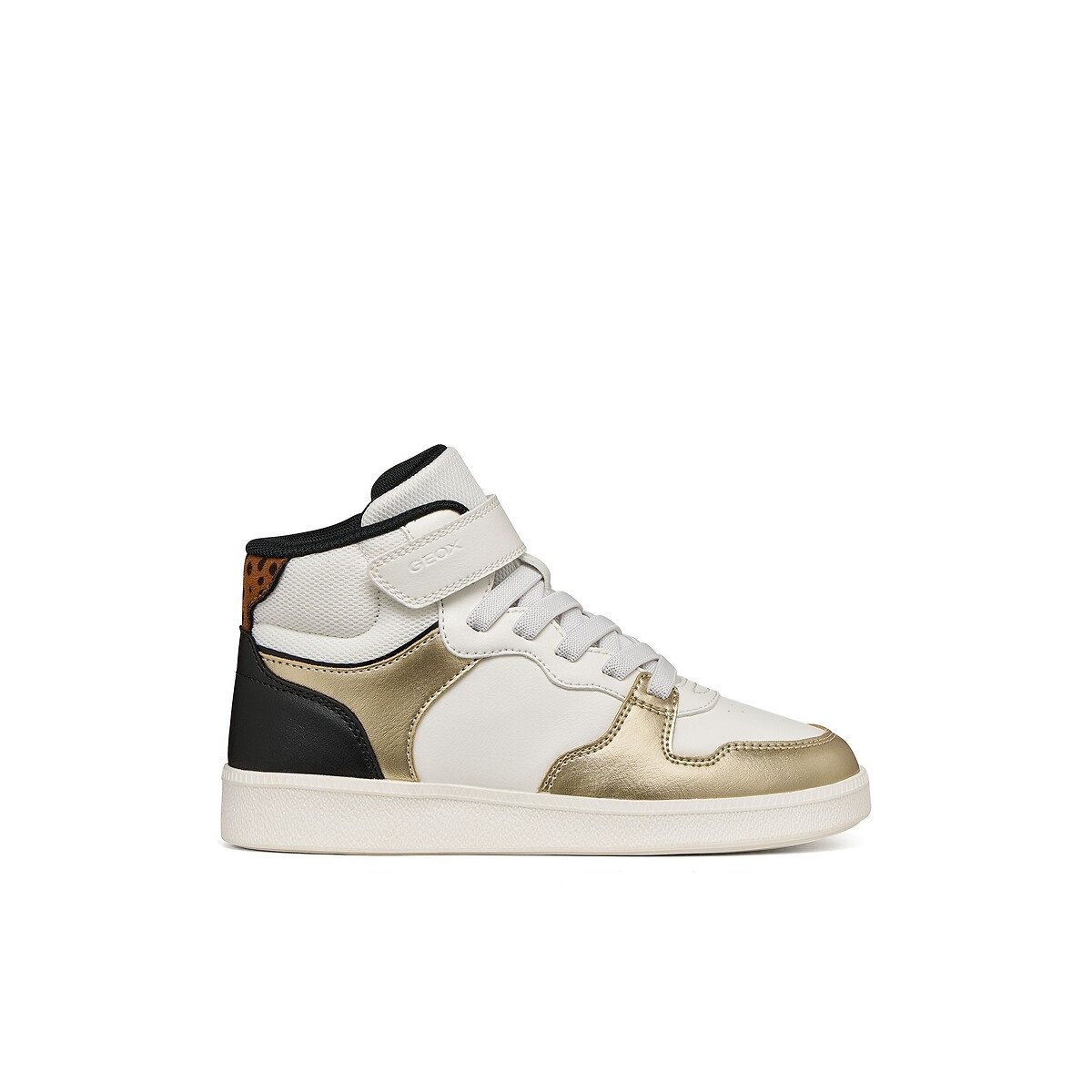 Baskets montantes respirantes, NEW EMBERLIX blanc/noir/or, GEOX