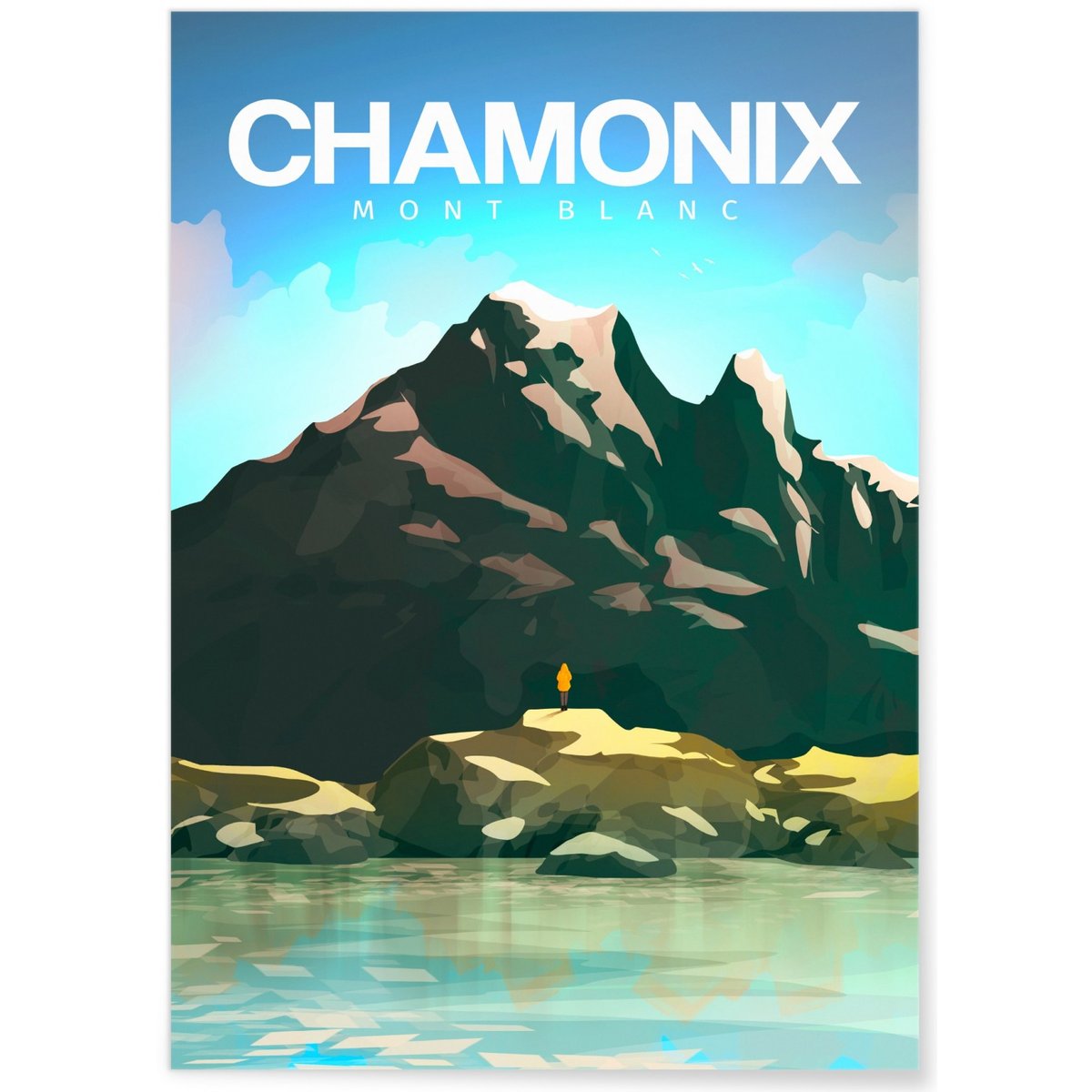 Affiche ville Chamonix-Mont-Blanc blanc, L'AFFICHERIE
