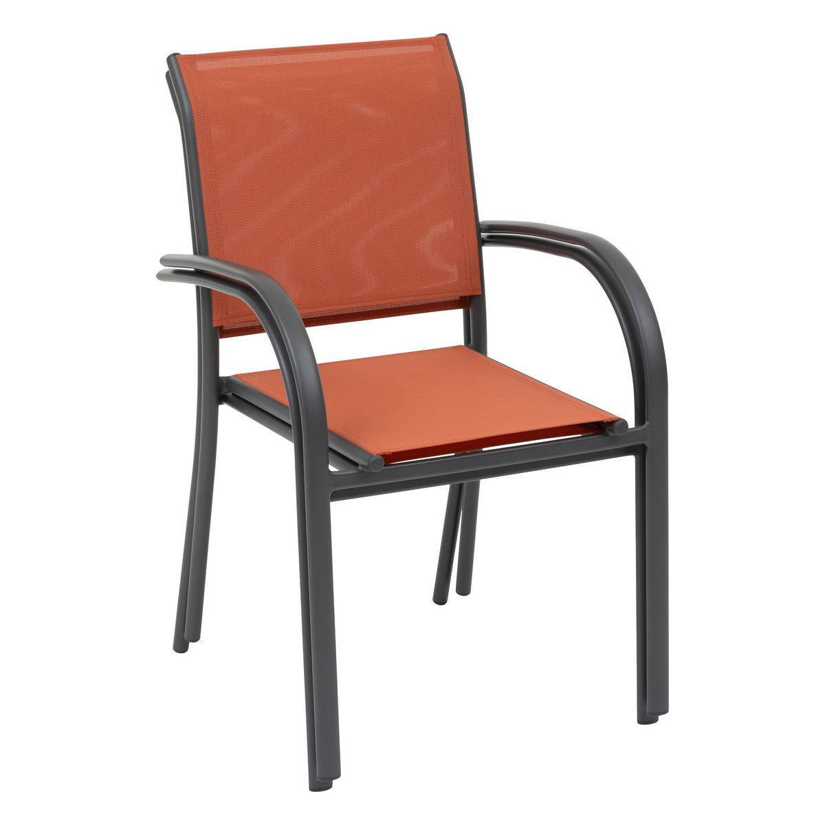 Fauteuil de jardin empilable PIAZZA orange rouille, HESPERIDE