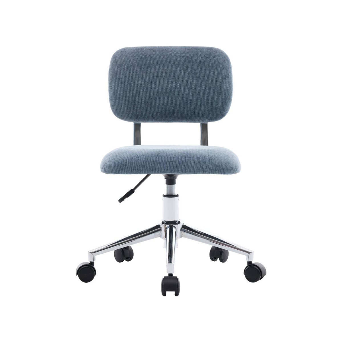 Chaise de bureau enfant à roulettes ajustable tissu chenille AMORY KID bleu, SWEEEK