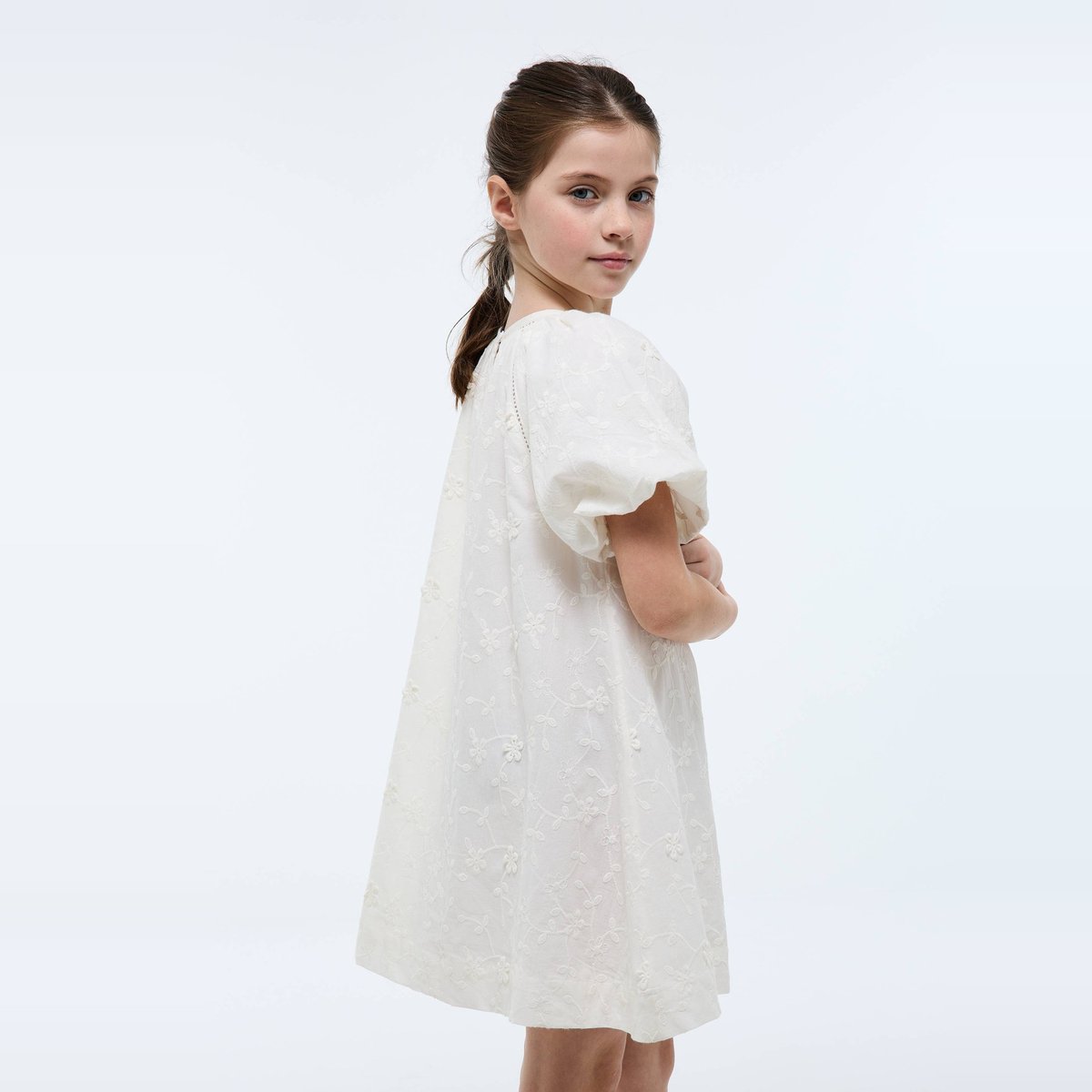Robe imprimée en coton ecru, MONOPRIX