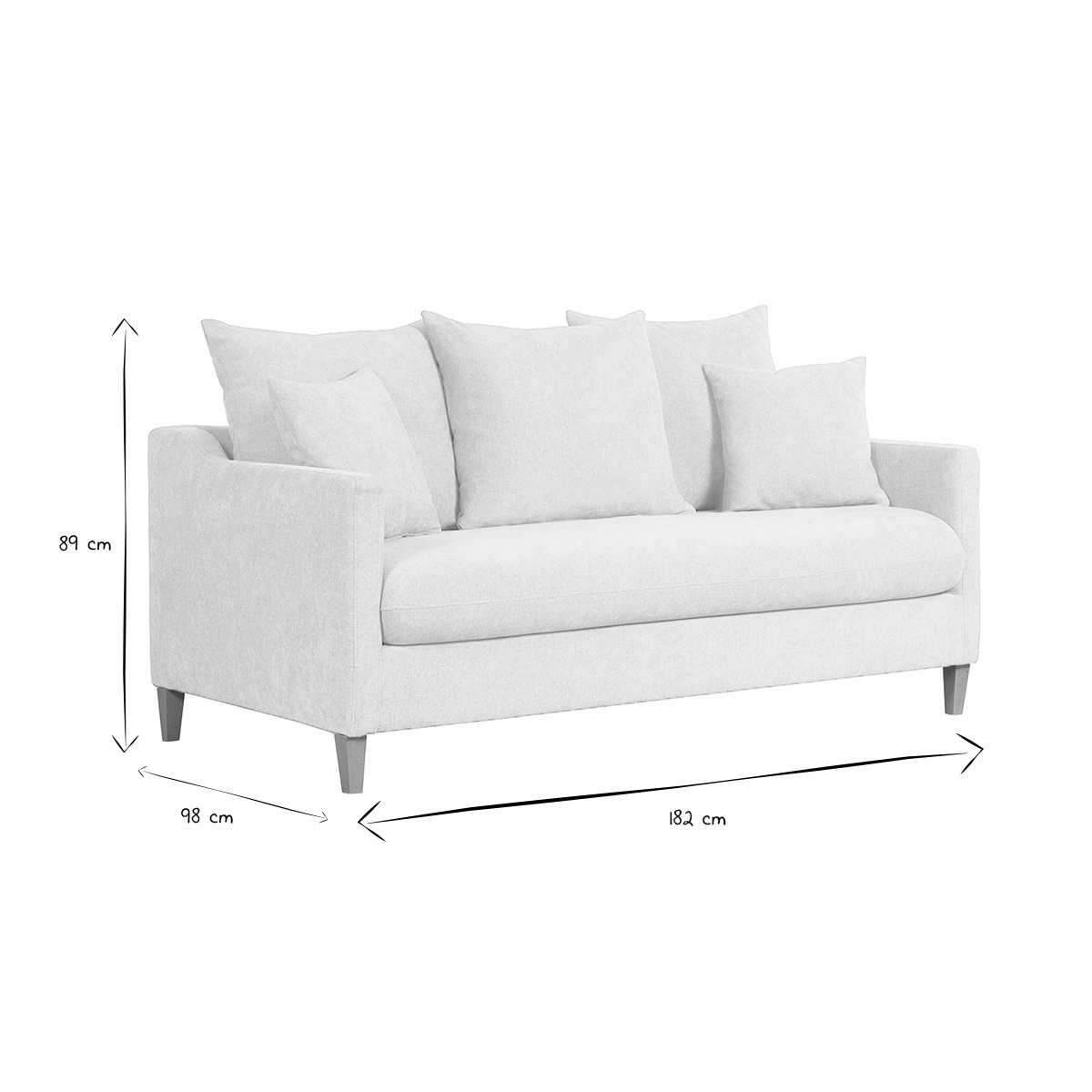 Canapé convertible scandinave 3 places en tissu effet velours LOUISE beige, MILIBOO
