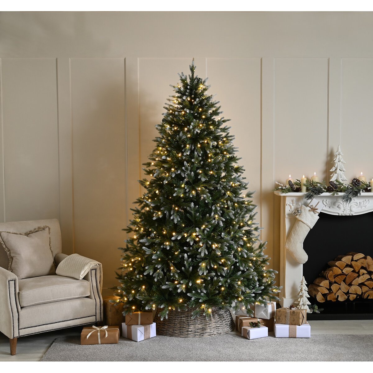 180cm Frosted Belvedere Pink Christmas Tree with LED Lights white, SO'HOME