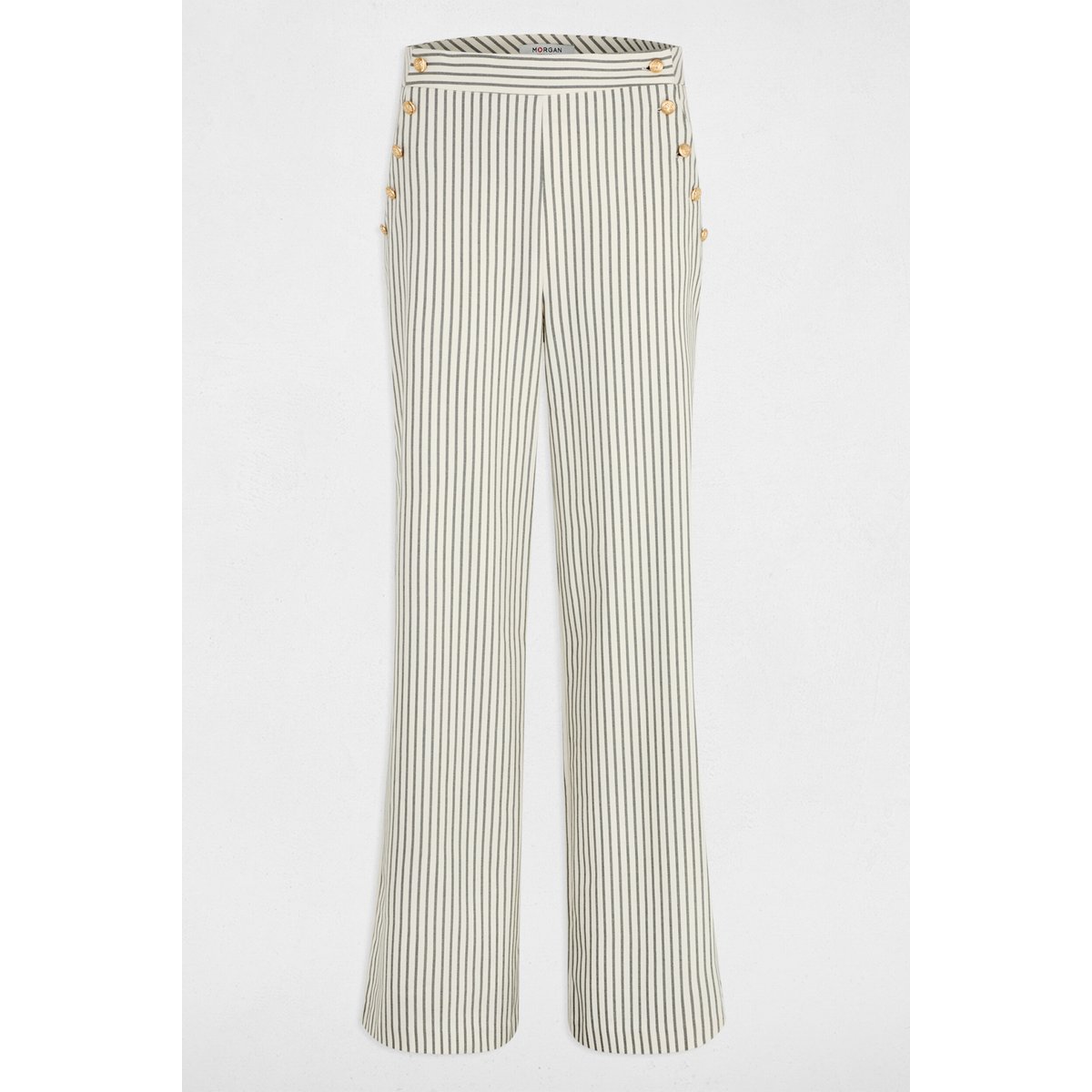 Pantalon large rayé multicolore, MORGAN