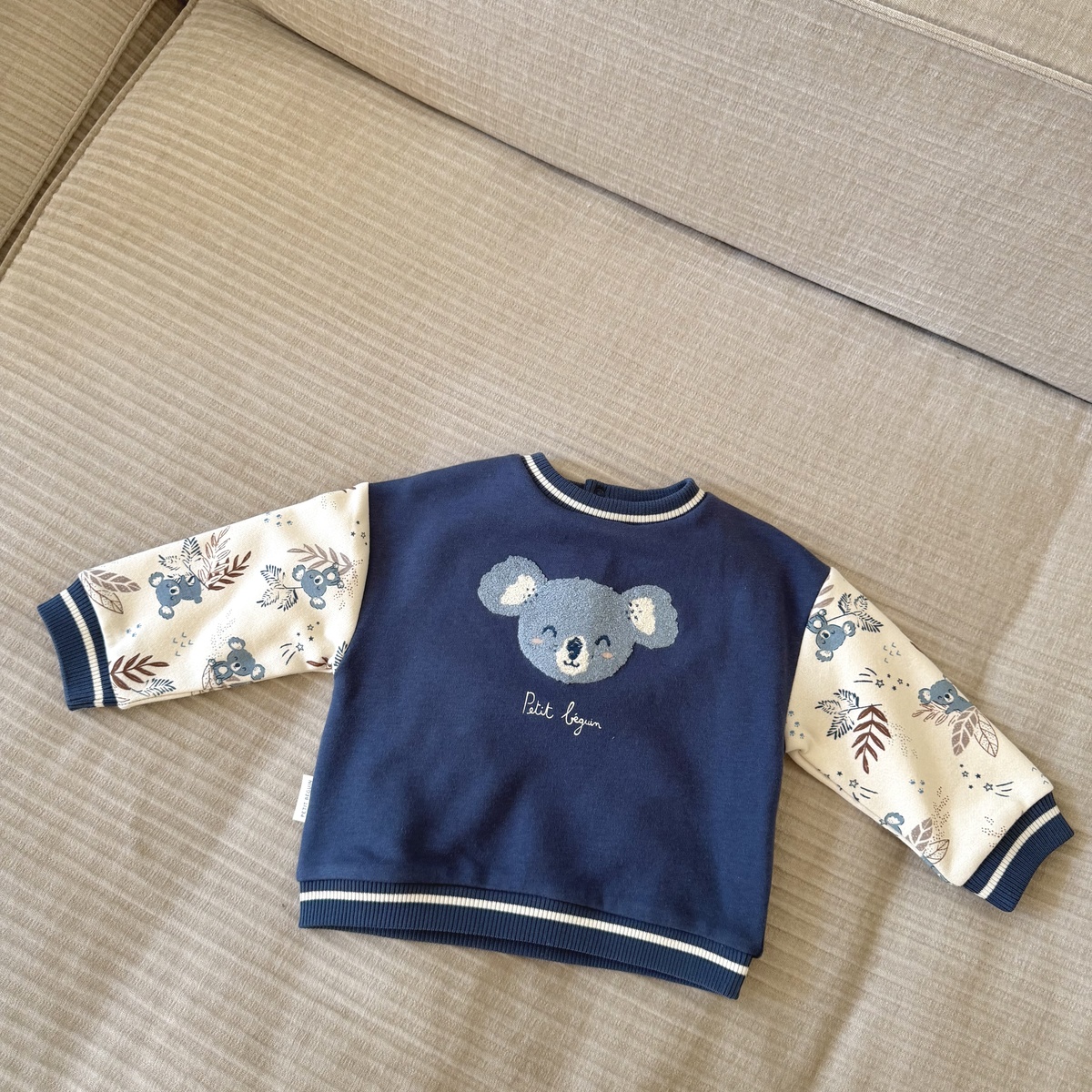 Sweat-shirt bébé en molleton Mathéo bleu, PETIT BEGUIN