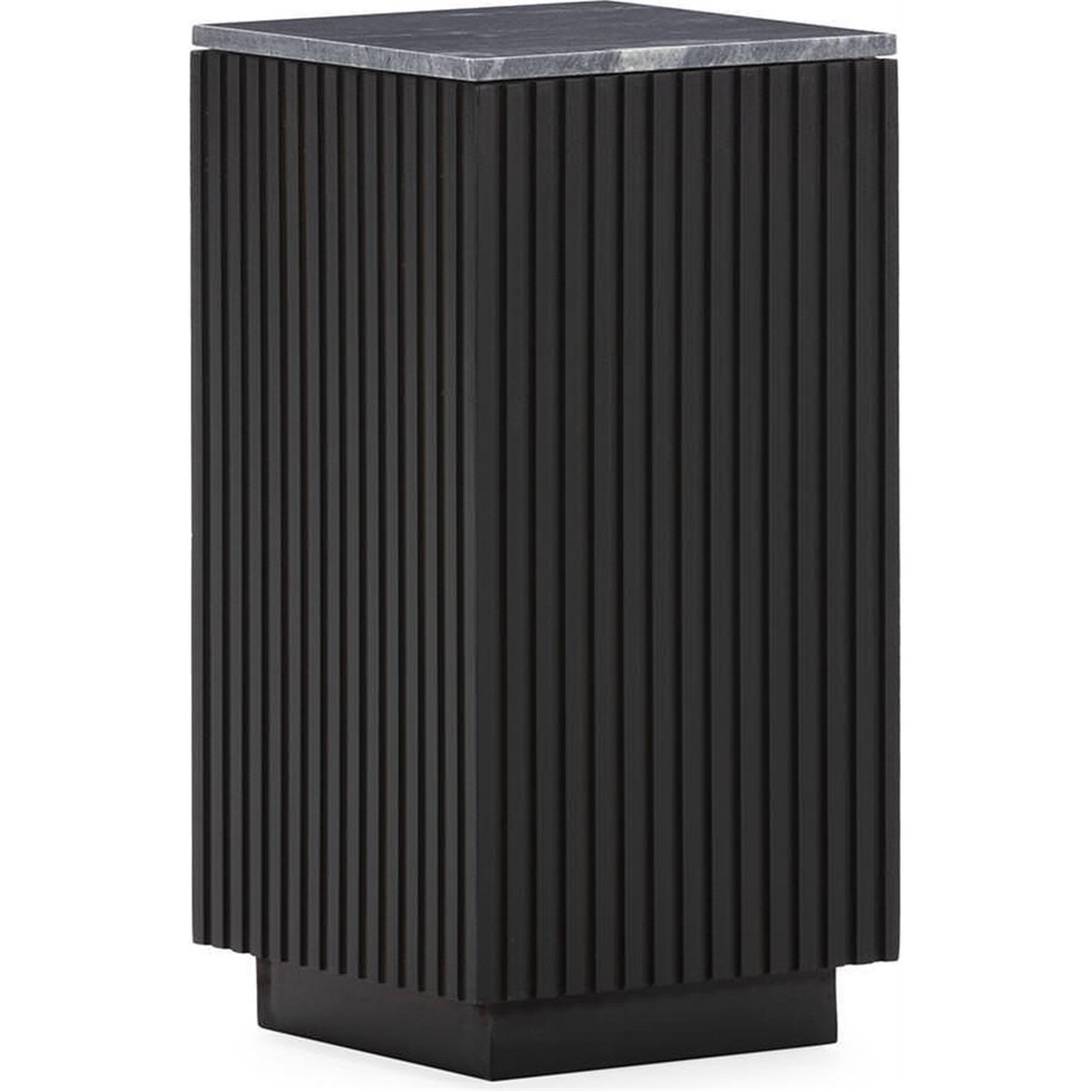 Sellette d'appoint en marbre et bois marron foncé et noir, RECOLLECTION