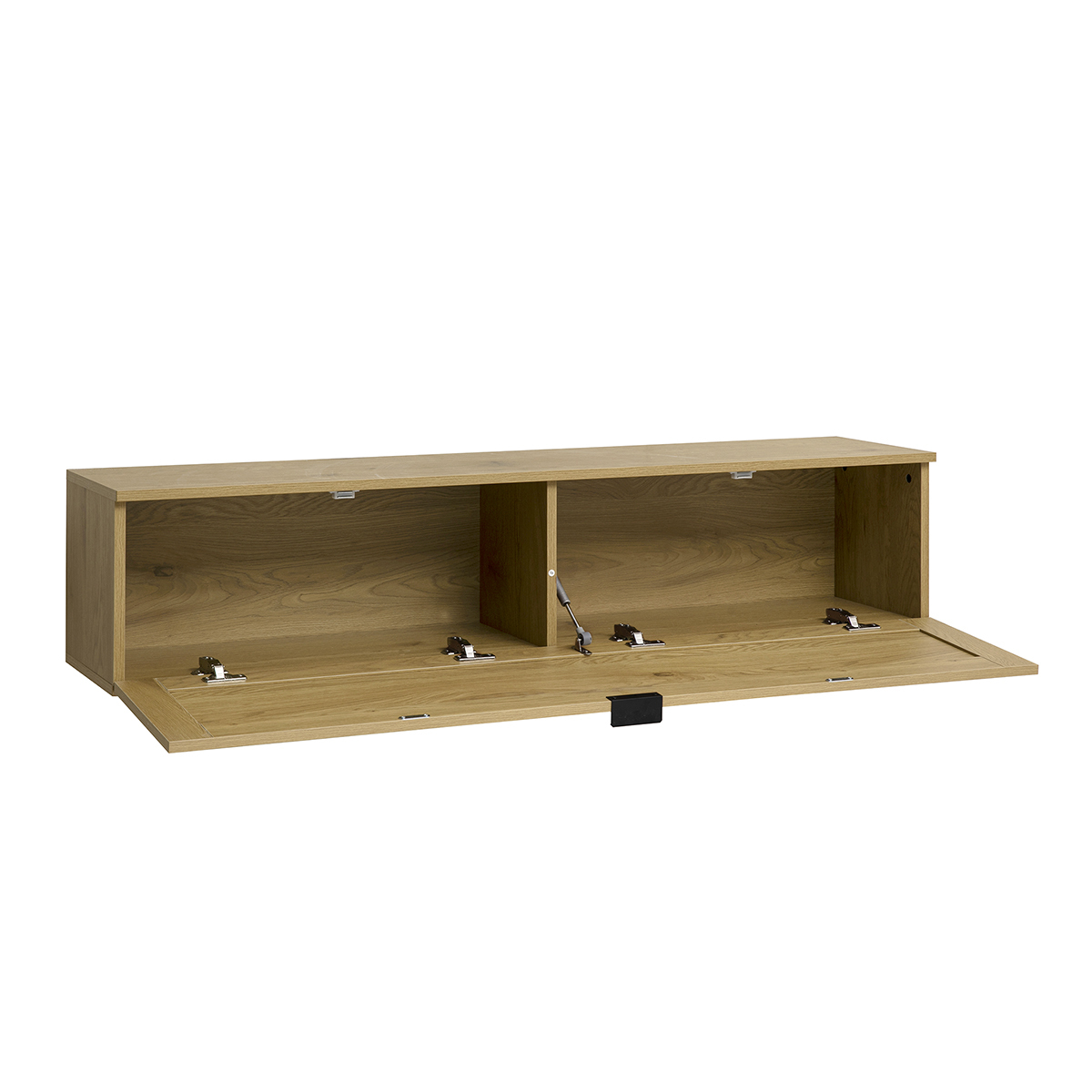 Rangement mural finition bois clair et cannage rotin 1 porte L135 cm MANILLE chêne clair, MILIBOO