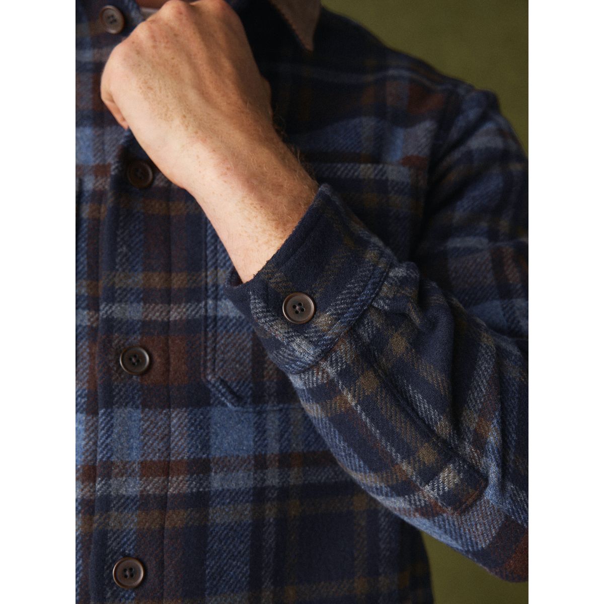 Veste-chemise à carreaux en laine mélangée bleu marine, NEXT
