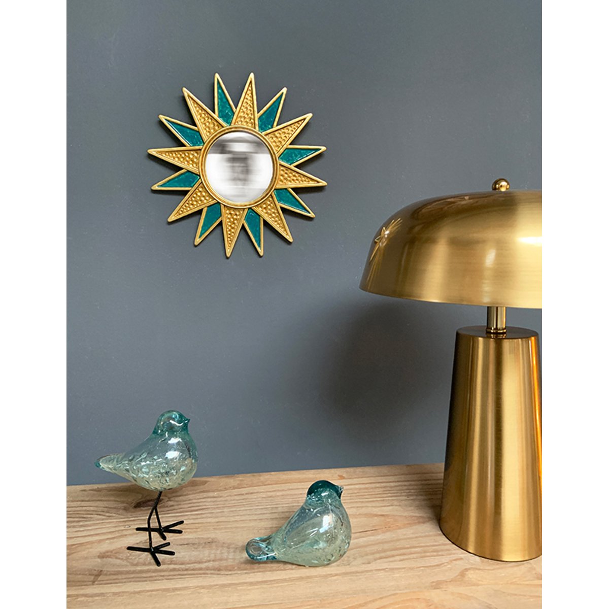 Miroir soleil convexe 28cm bleu, EMDE
