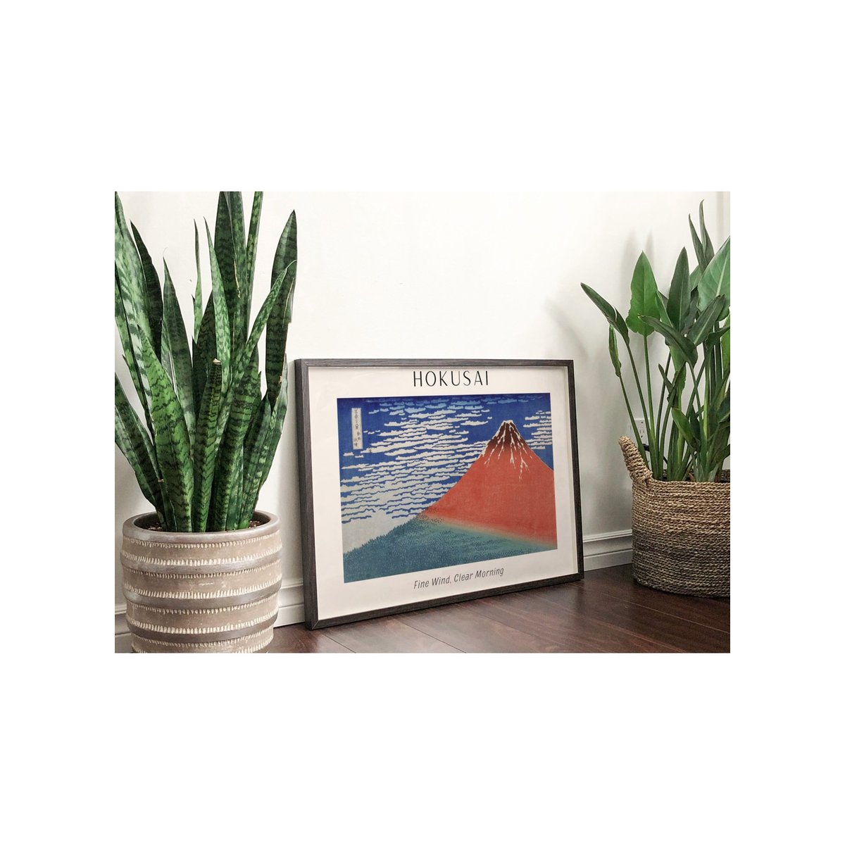 Affiche Hokusai 'Fine Wind, Clear Morning' blanc, L'AFFICHERIE