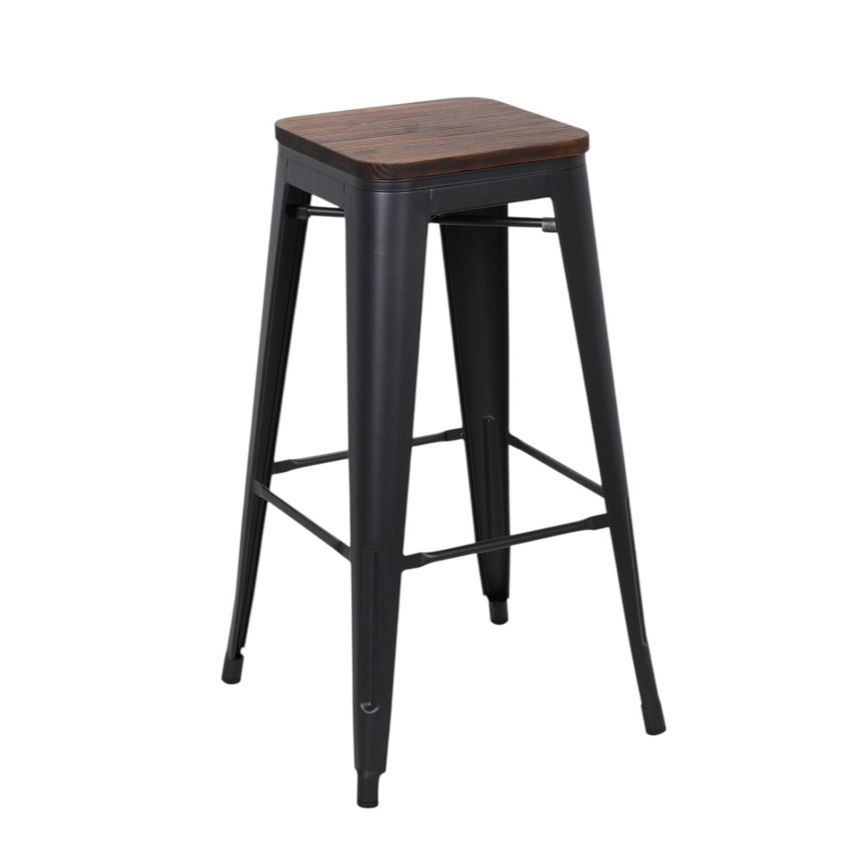 Tabouret de bar en acier et bois - NEVADA marron, MATHI DESIGN