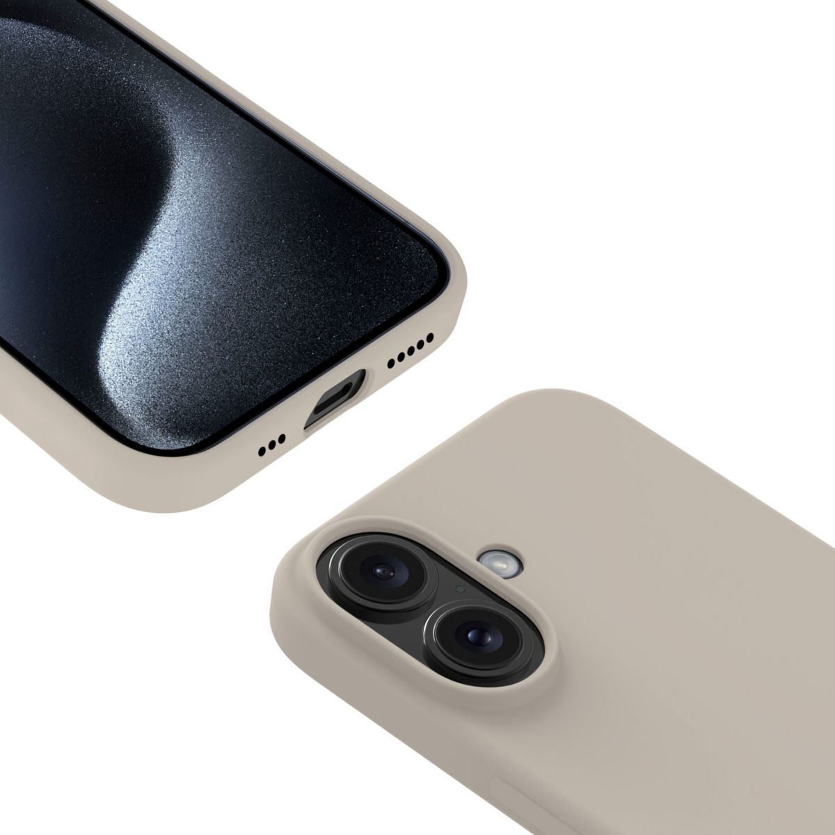 Coque iPhone 16 magnétique - Beige couleur unique, ADEQWAT
