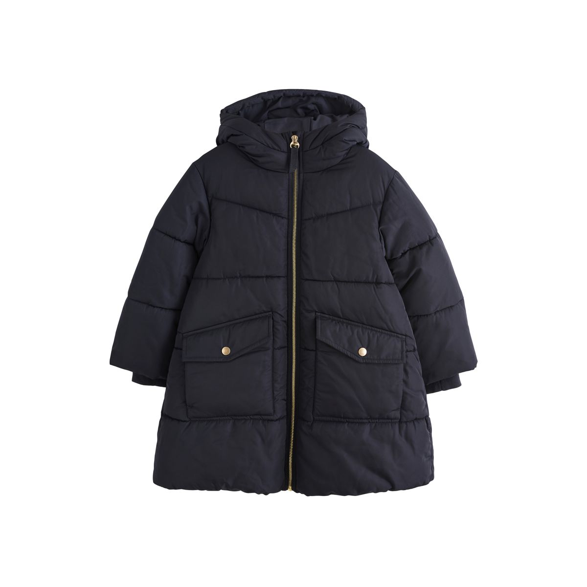 Manteau imperméable doublure imitation fourrure bleu marine, NEXT