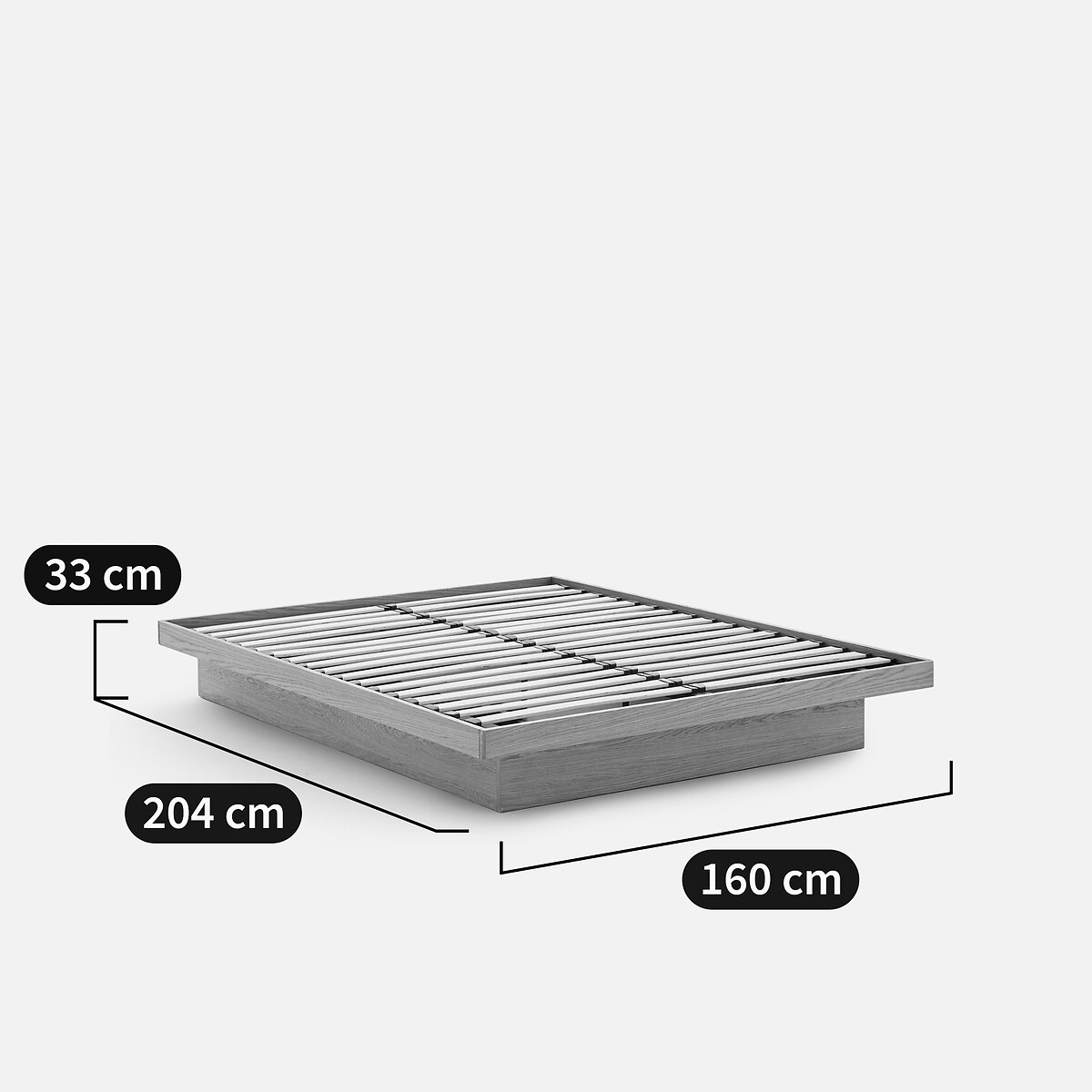 Hibashi Solid Oak and Oak Veneer Adjustable Storage Bed Base natural oak, AM.PM