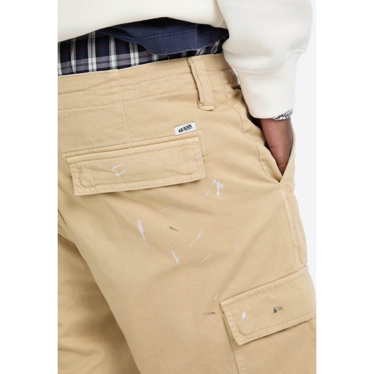 Pantalon Cargo En Twill marron, GUESS JEANS