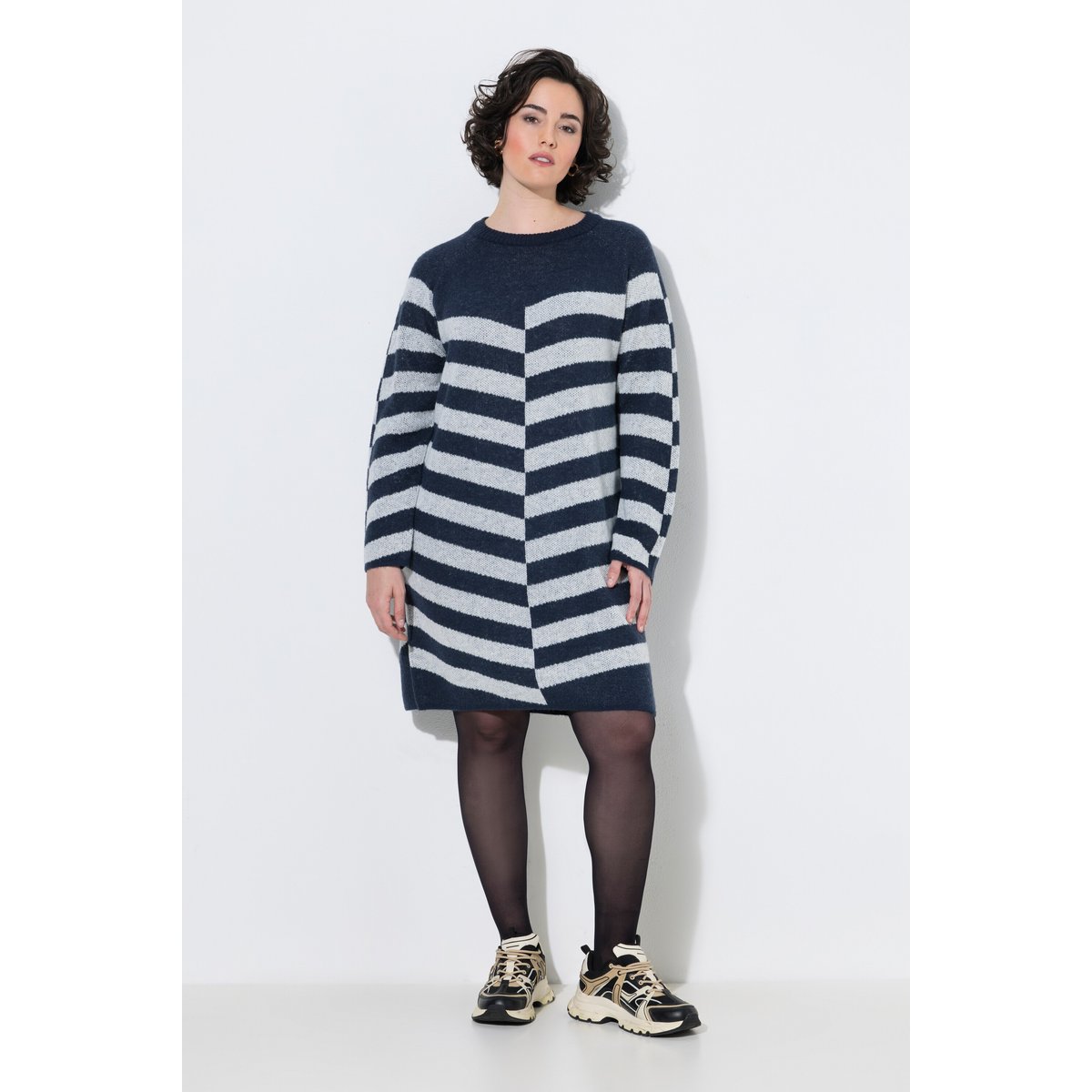Robe en maille jacquard marine, ULLA POPKEN