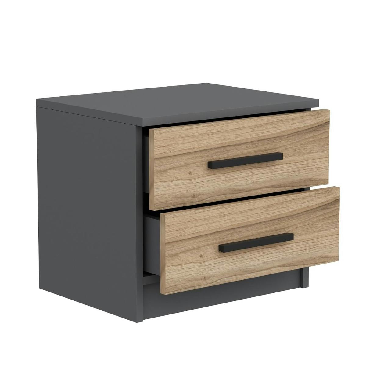 Chevet moderne 2 tiroirs MARFA chêne, PIER IMPORT