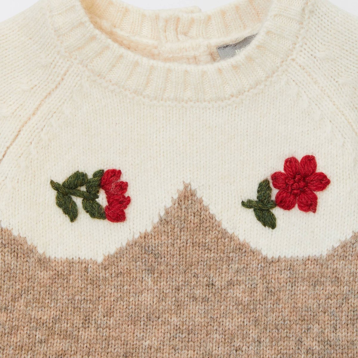 Pull jacquard brodé veloute melange, BOUT'CHOU