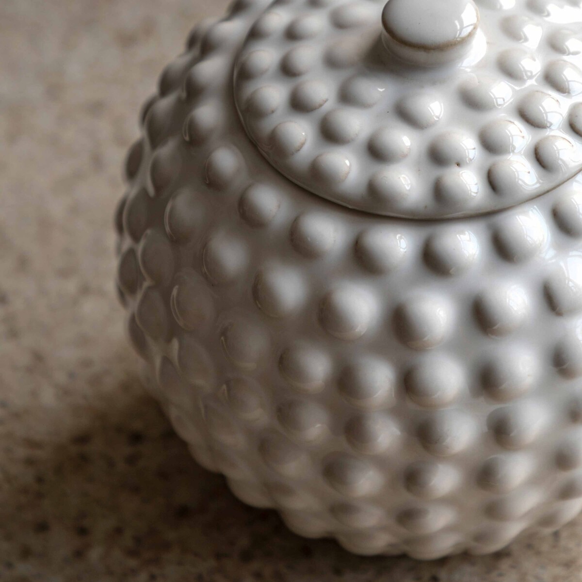 Small Acerno Beaded Trinket Jar in White white, ÉDITÉ