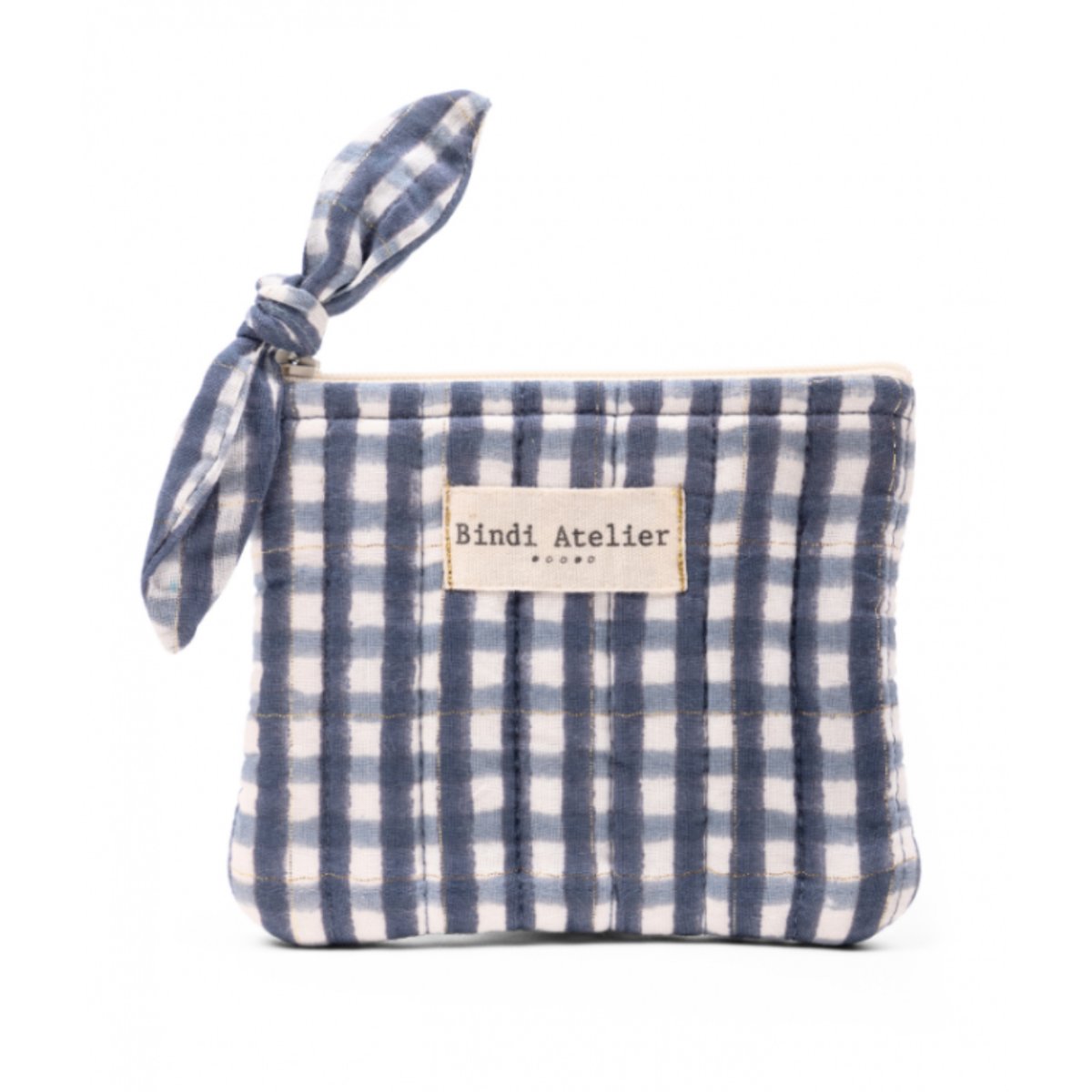 Porte-monnaie imprimé TARA bleu brume, BINDI ATELIER