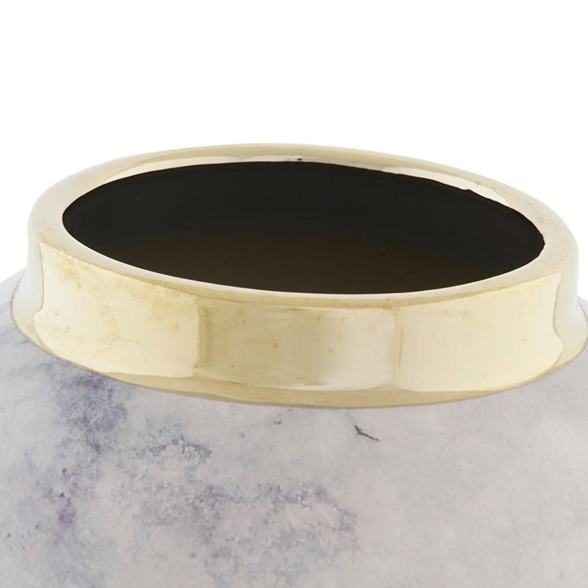 Set de 2 pots en porcelaine effet marbre 17x17x32cm gris, WADIGA