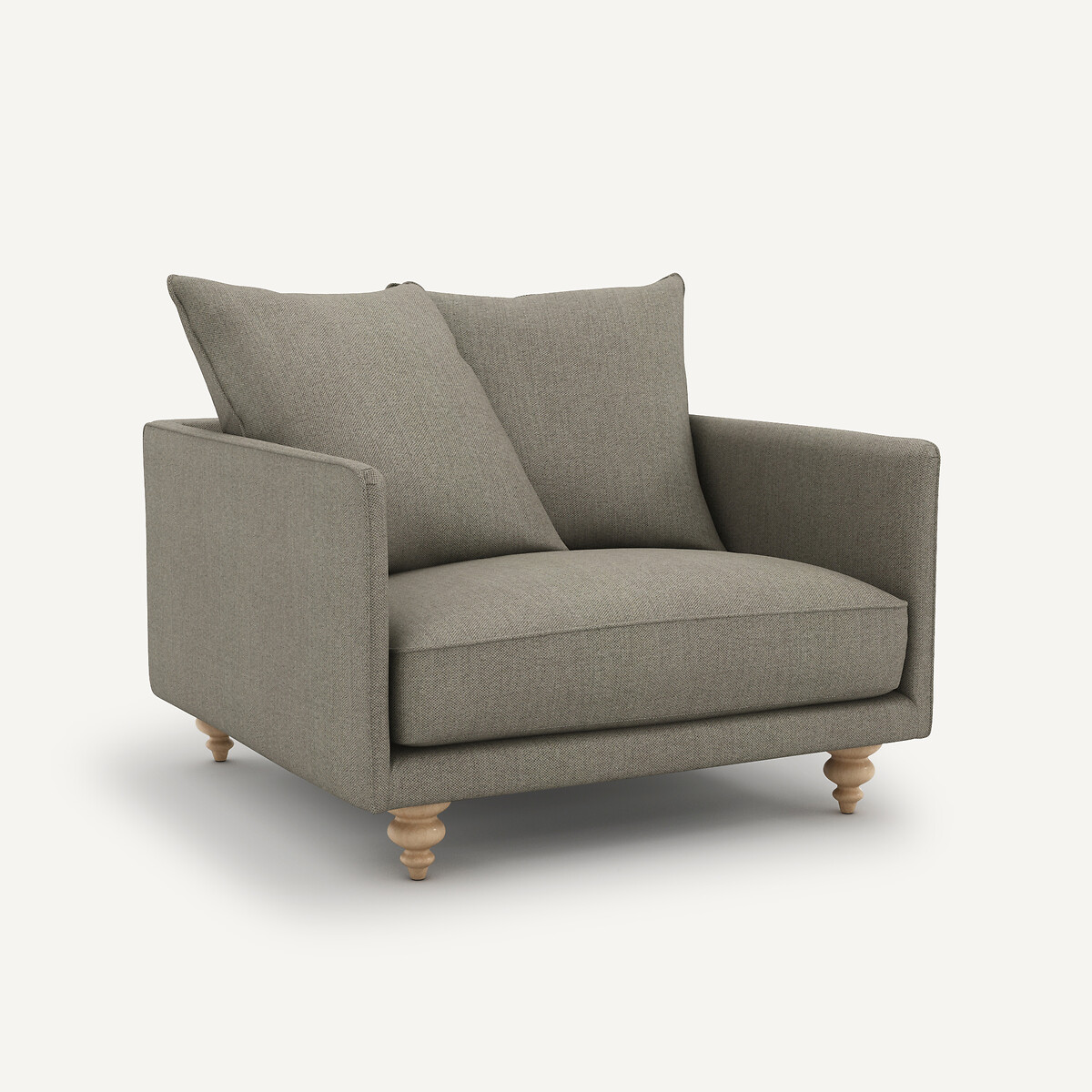 Fauteuil tweedé, Lazare naturel/gris clair, AM.PM