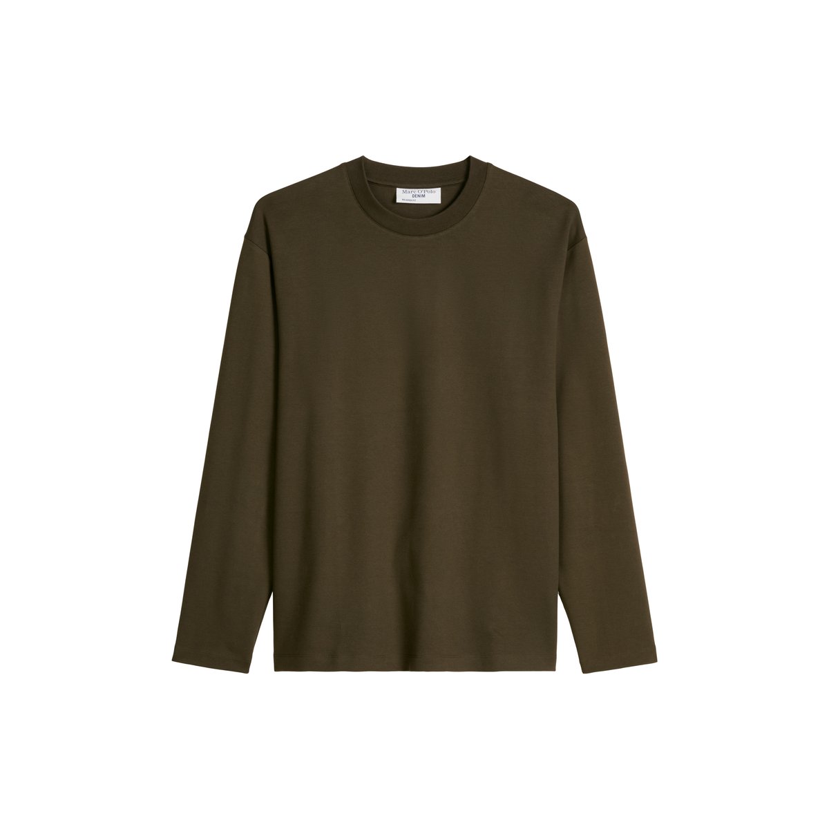 T-shirt à manches longues ample, épais en coton bio marron, MARC O’POLO DENIM