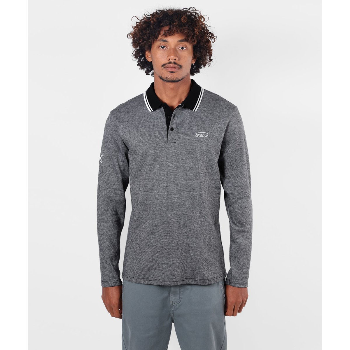 Polo manches longues SALTCOATS black, OXBOW