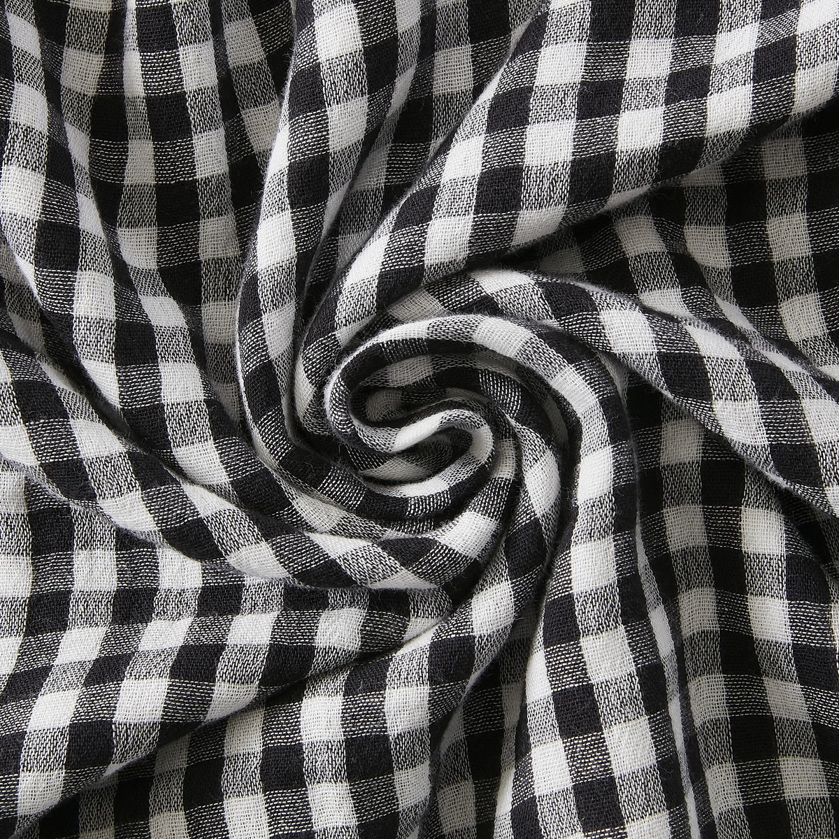 Coussin en gaze de coton Vicky vichy noir, EDEN