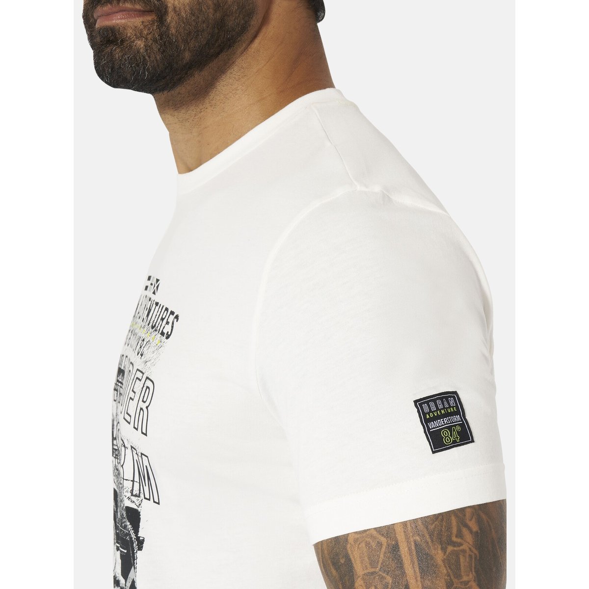 Lot de 2 T-shirts ATLE blanc noir, JAN VANDERSTORM