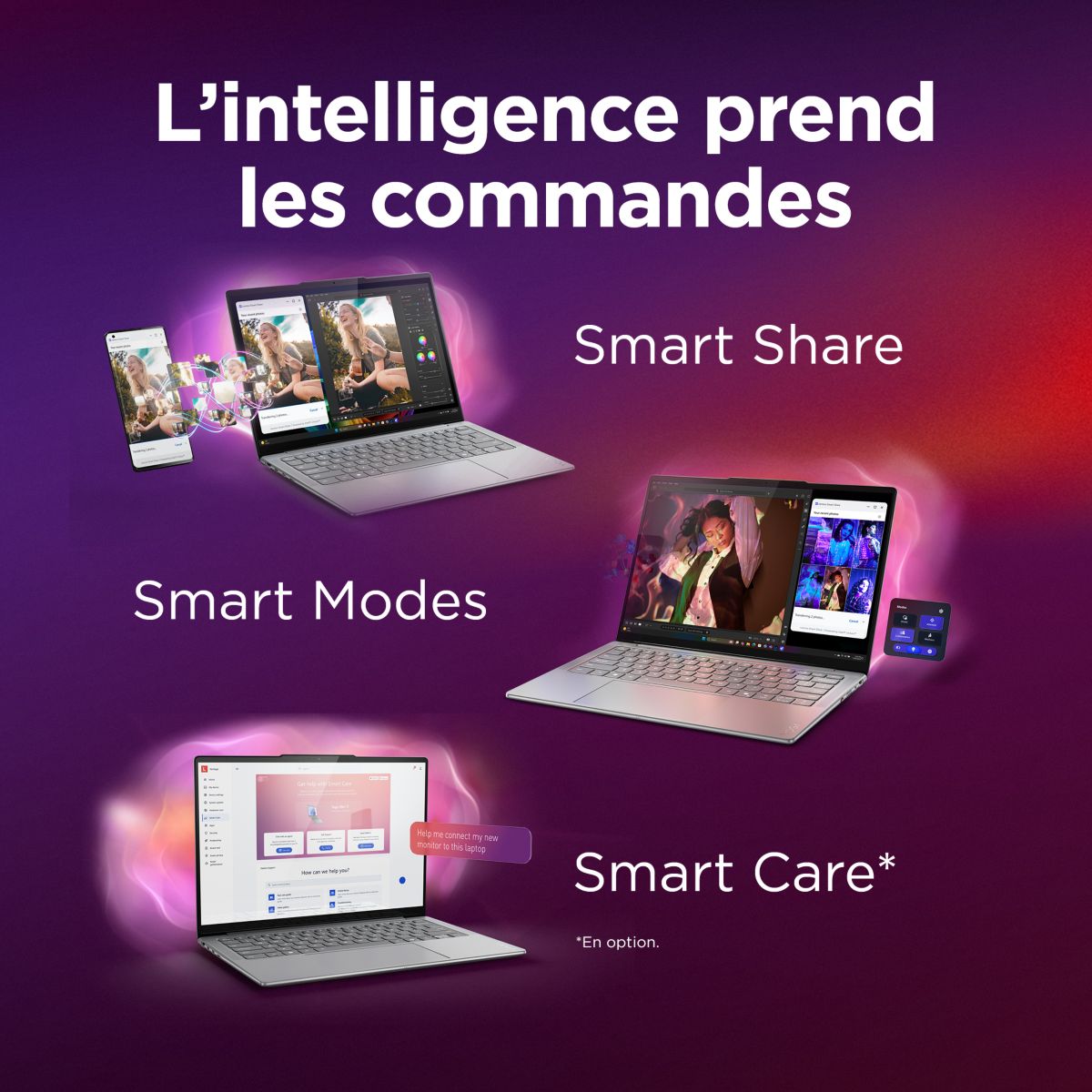 Ordinateur portable Yoga Slim 7 14ILL10 U5 14" OLED Intel Core Ultra 5 226V 16 Go RAM LPDDR5x SSD 512 Go couleur unique, LENOVO