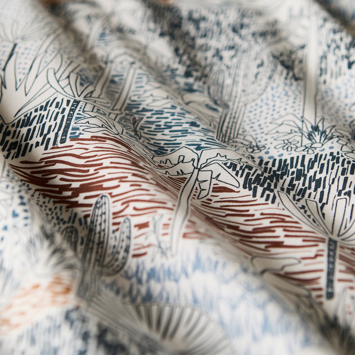 Housse de couette réversible coton bio JURASSIC imprimé, CARRE BLANC
