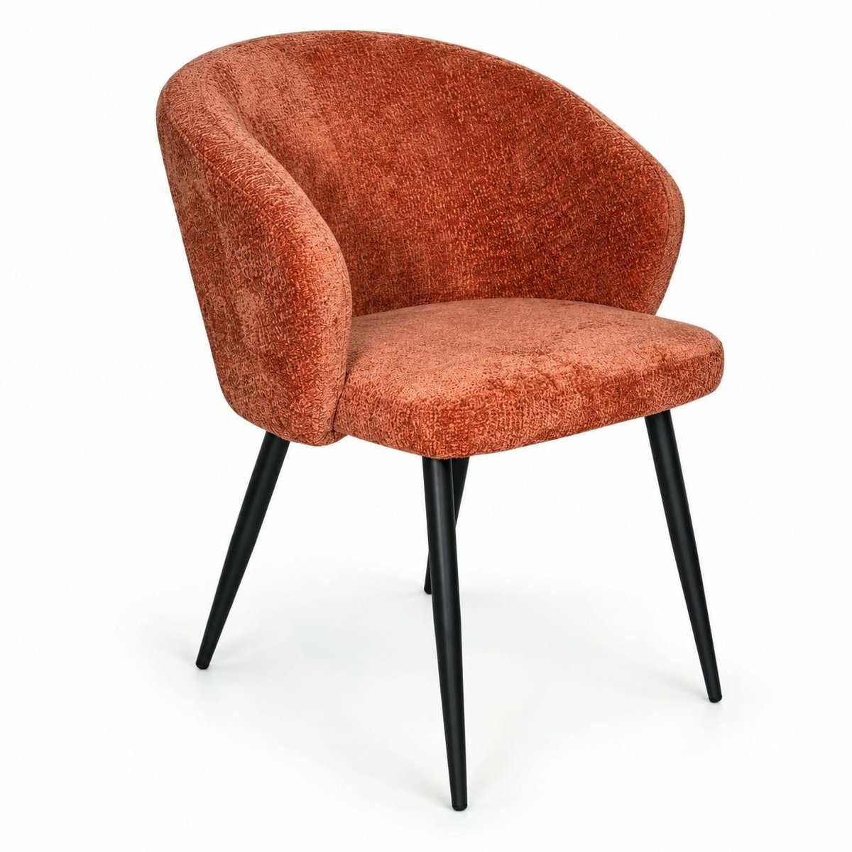 Chaise dossier rond tissu terracotta (lot de 2) IENA brique, PIER IMPORT