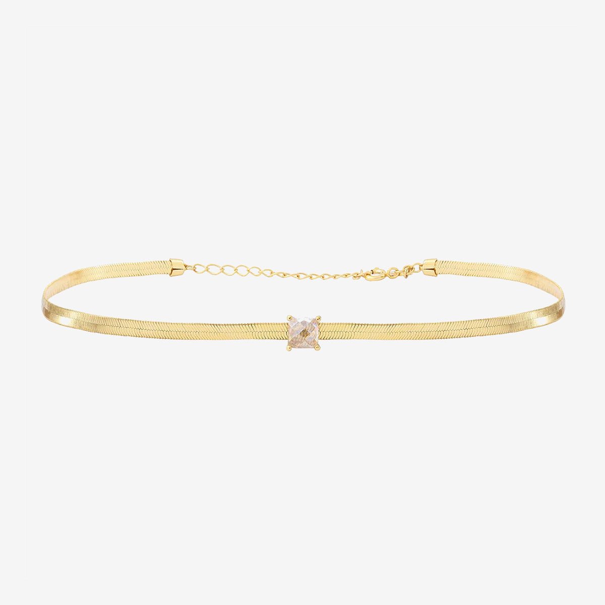 Collier choker doré simple - kalista blanc, CAROLINE NAJMAN